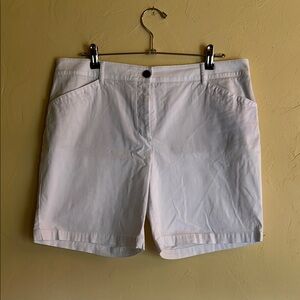 Talbots White Flat Front Casual Shorts